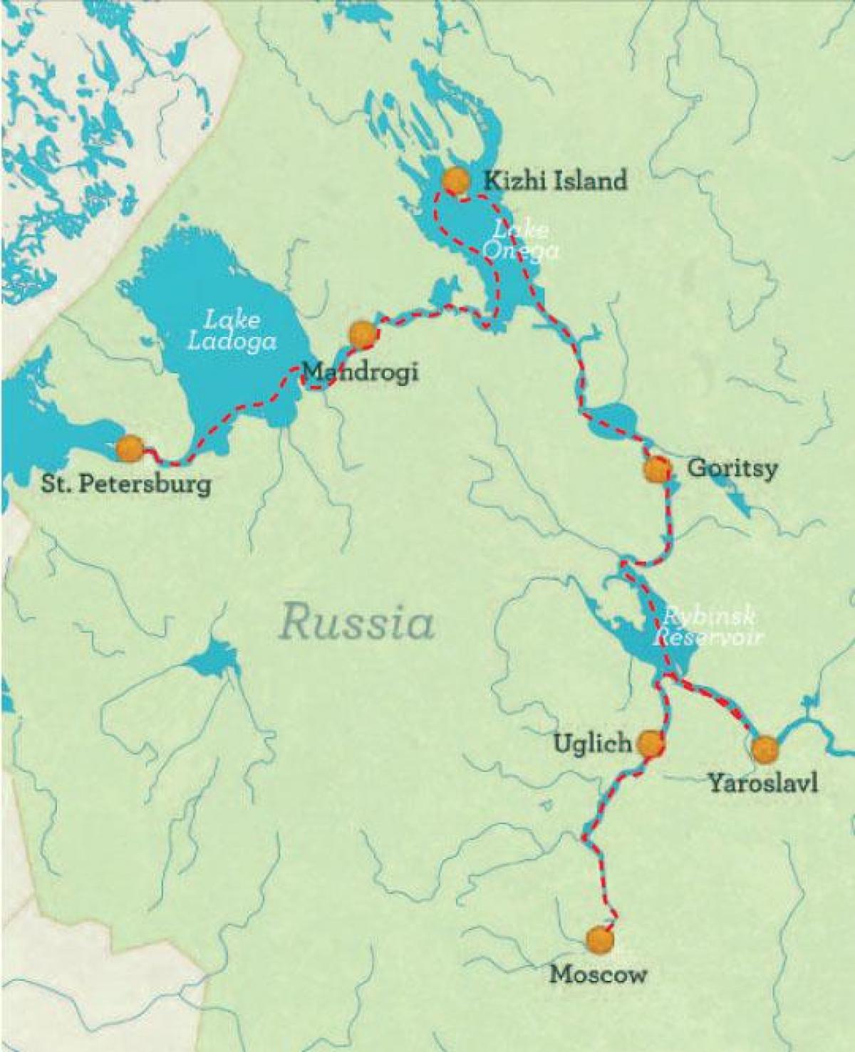 karte no Sanktpēterburgas uz Maskavu, kruīza