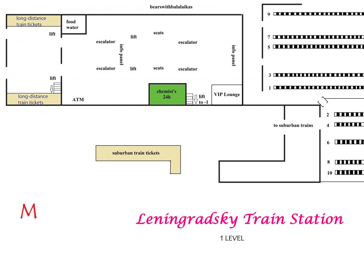 karte Leningradsky stacijas Maskava