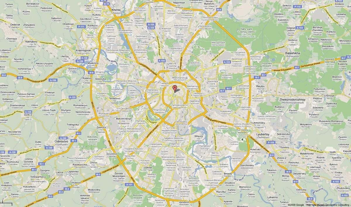 Moskva šosejas karte