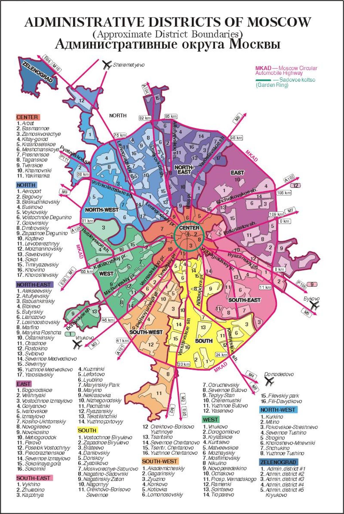 karte Maskavas arrondissement