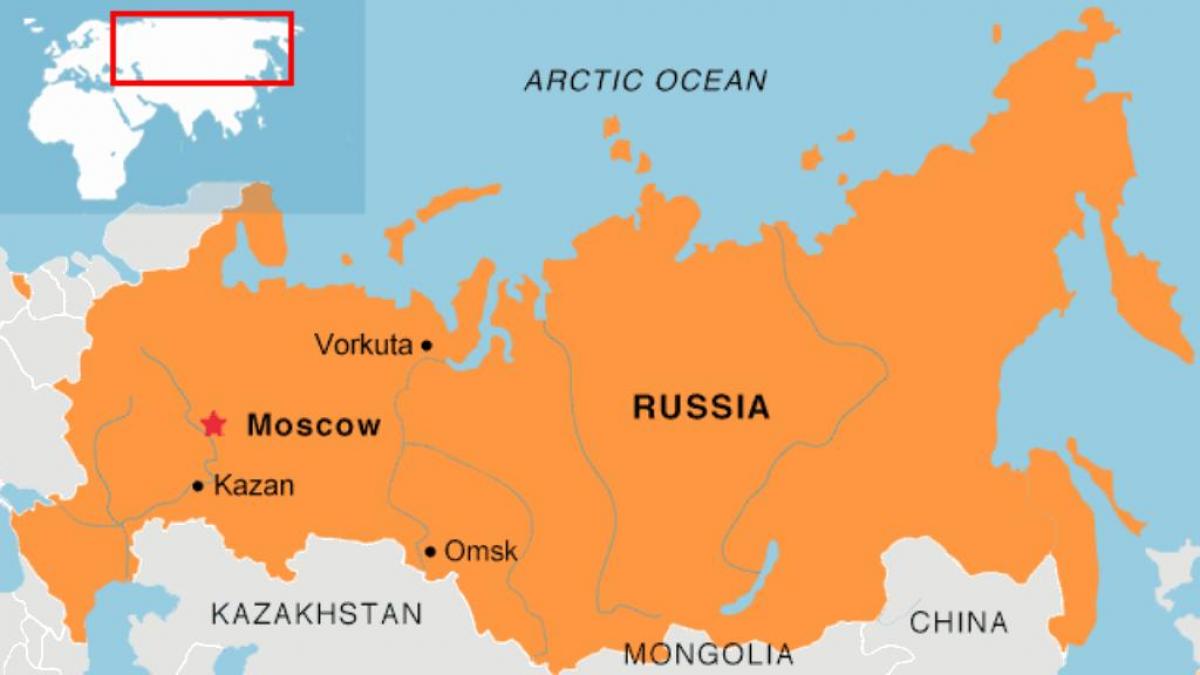 Maskavas atrašanās vietu kartē