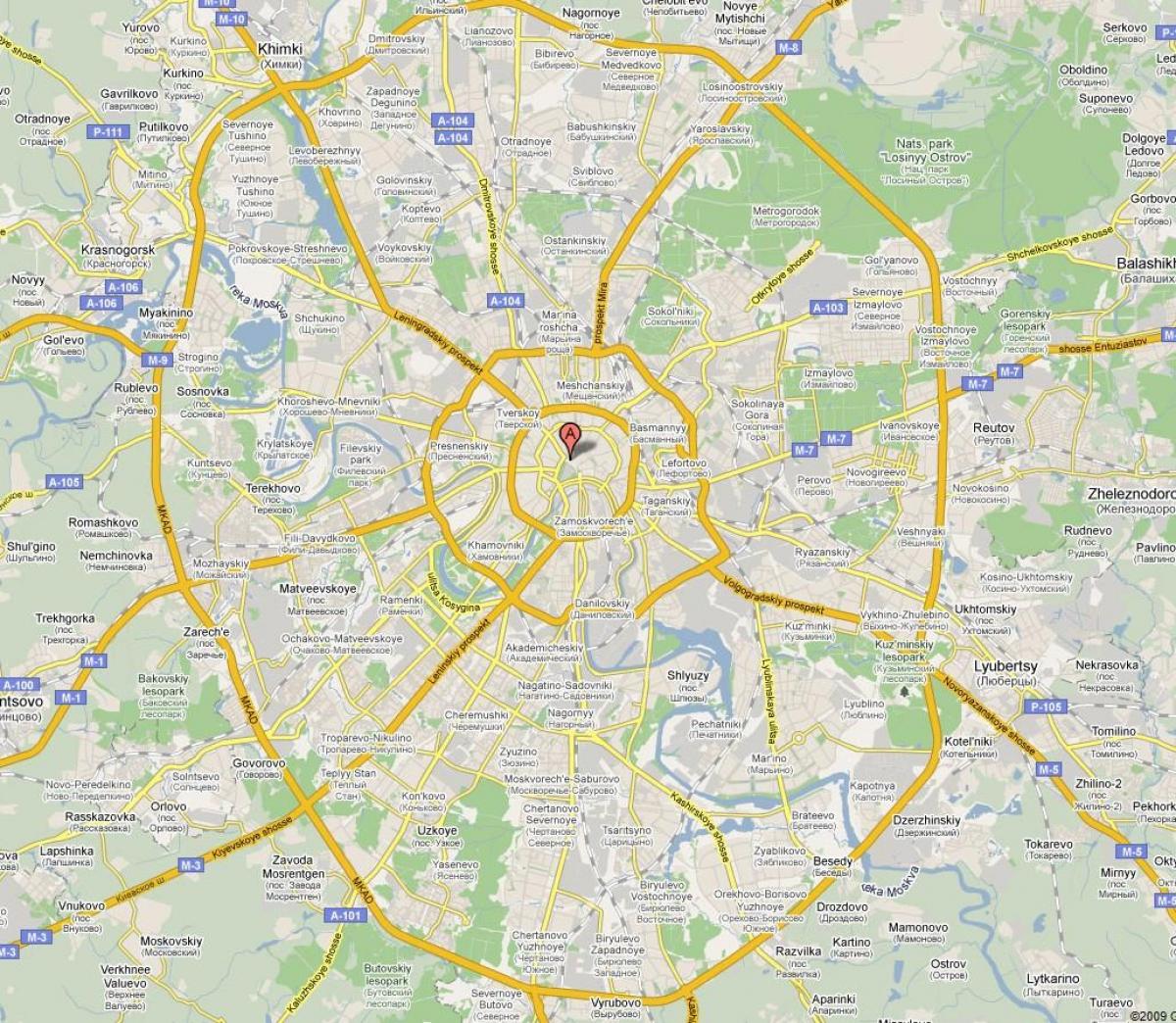 Moskva priekšpilsētas karte