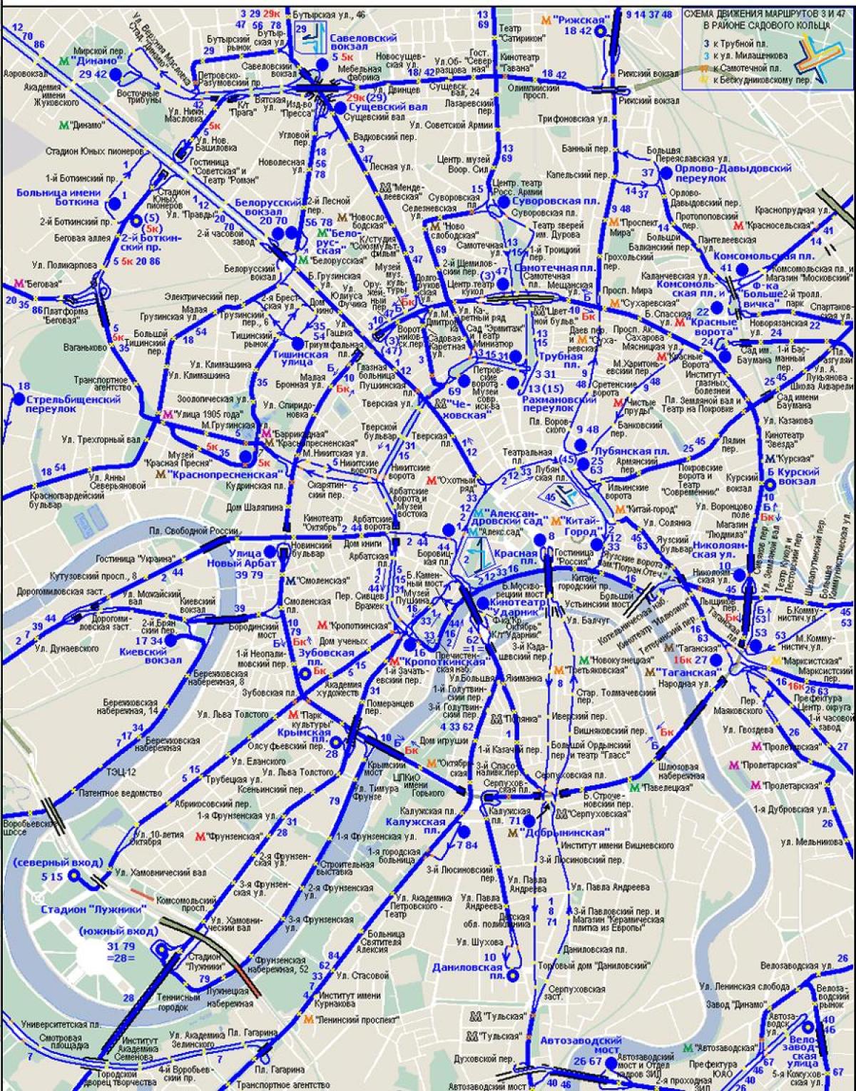 karte Maskavas trolejbusu