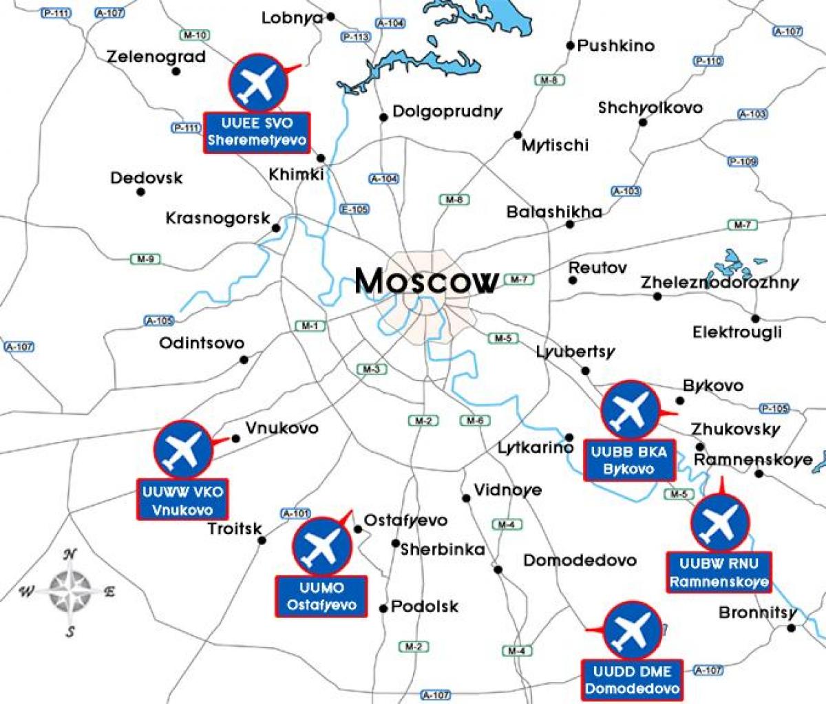 Maskavas lidostas termināla kartē