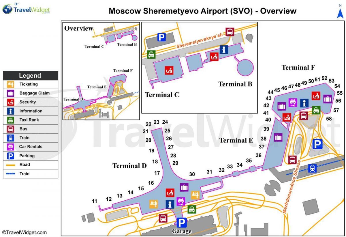 Moscow Sheremetyevo lidosta map