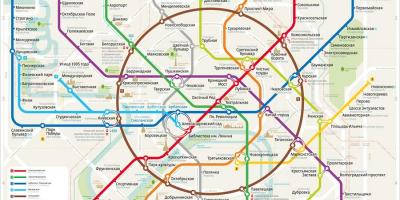 Karte Maskavas metro krievu un angļu valodā